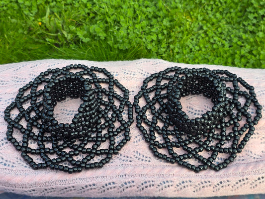 Black Ruffle Kandi Cuff Set